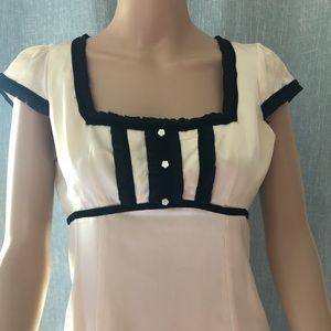Nanette Lepore Ivory Cap-Sleeve Silk Top Size 4